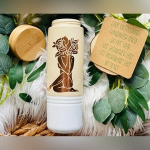 16oz Ceramic Mug w/ Bamboo Screen On Lid